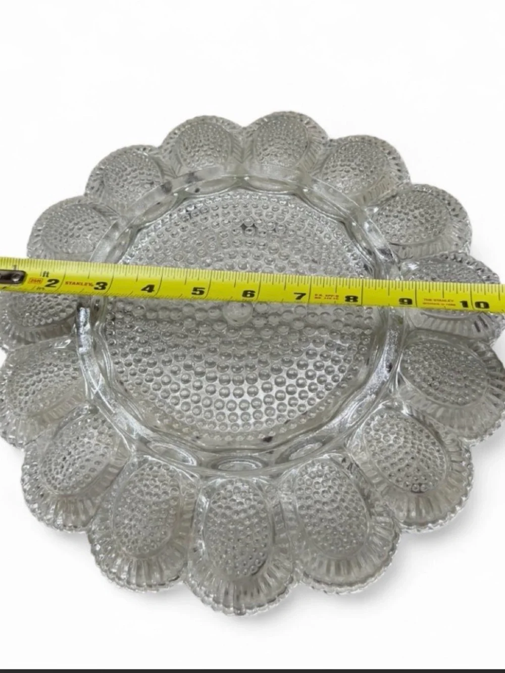 Clear Pressed Glass Deviled Egg / Serving Plate
